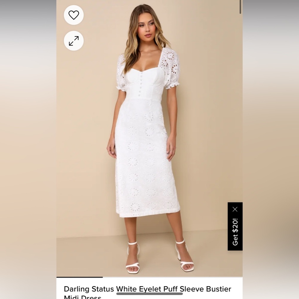 Lulus white eyelet midi dress